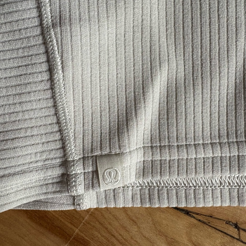 Beige Ribbed Women's Tank Top - Picture 3 of 3